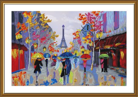 Парижские зонтики, набор для вышивания