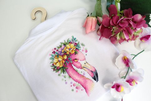 Летний фламинго, набор для вышивания