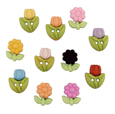 Набор пуговиц "Весенние цветы"