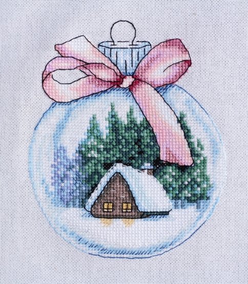 Рождественский шар, схема для вышивания