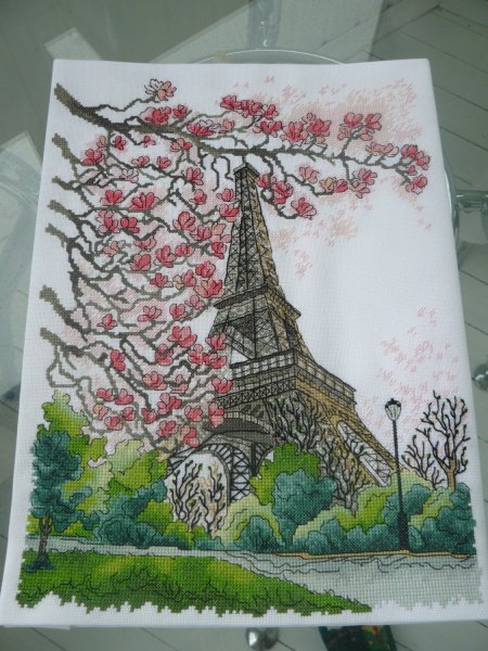 Весна в Париже, схема для вышивки 