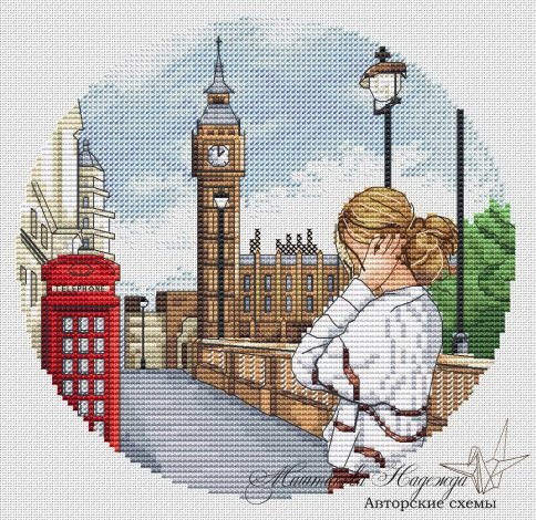 Лондон, схема для вышивания