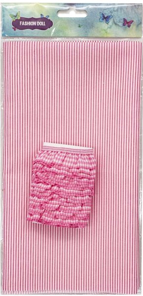 Ткань декоративная п/э с тесьмой рюш, розовый