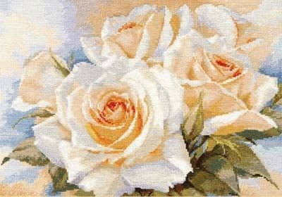 Белые розы , набор для вышивания