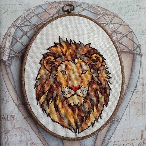 Лев, схема для вышивки крестиком