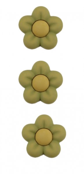 Набор пуговиц "Зеленые цветы"