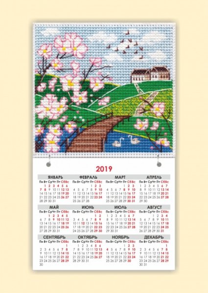 Магнит-календарик "Времена года. Весна"
