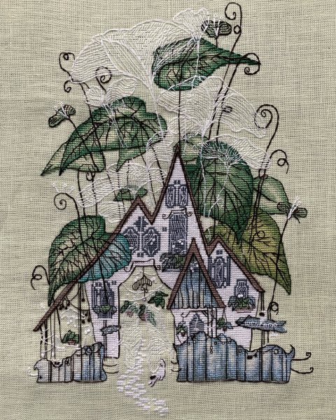 Ботанический домик, схема для вышивки крестиком