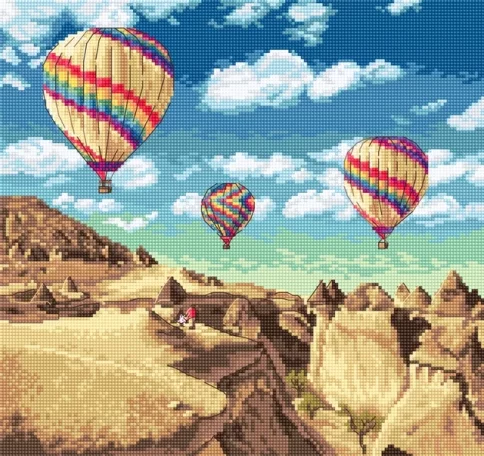 Воздушные шары над Гранд-Каньоном, набор для вышивания
