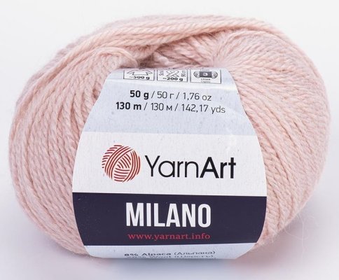 Пряжа YarnArt Milano, 8% альпака, 20% шерсть, 8% вискоза, 64% акрил, 50гр/130м