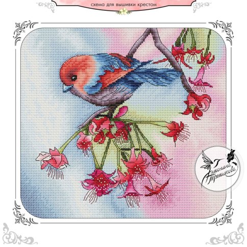 Райская птичка, схема для вышивки