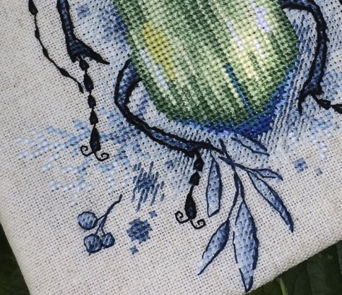 Зеленый жук, схема для вышивания