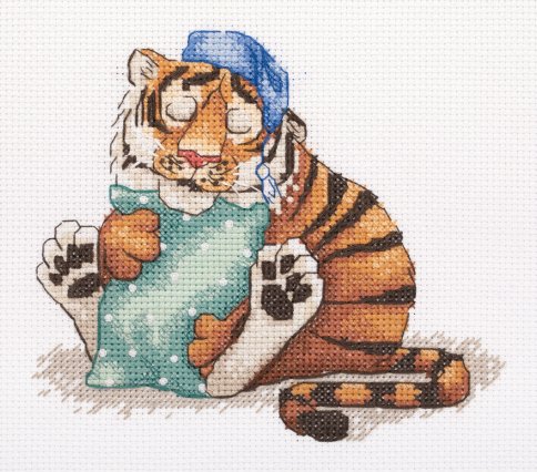 Сонный тигр, набор для вышивания
