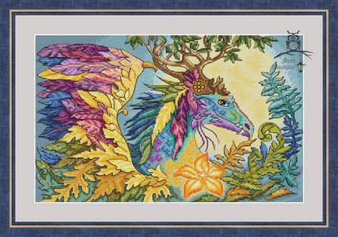 Древесный дракон, схема для вышивания