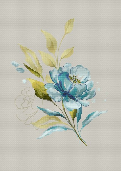 Винтажный цветок, схема для вышивания