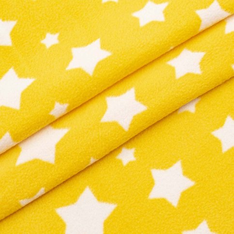 Ткань декоративная, принт Звезды, желтый
