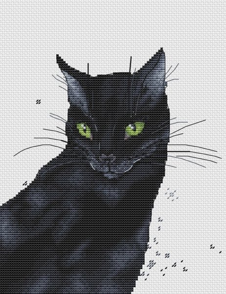 Черная кошка 2, схема для вышивки