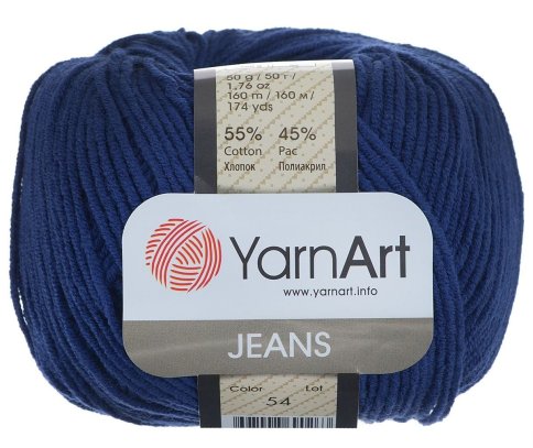 Пряжа поштучно YarnArt Jeans, 55% хлопок, 45% полиакрил, 50гр/160м