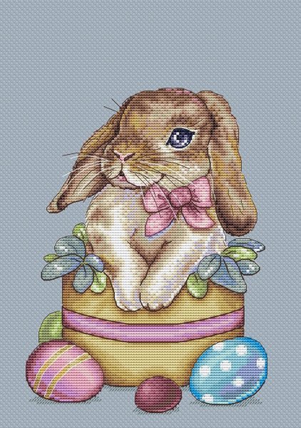 Пасхальный кролик, схема для вышивки крестиком