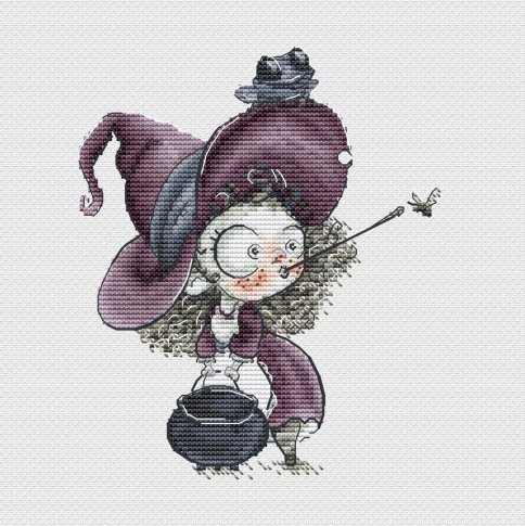 Ведьмочка, схема для вышивки