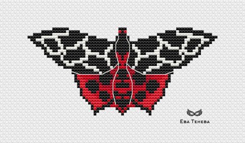 Бабочка Медведица Кайя, схема для вышивки
