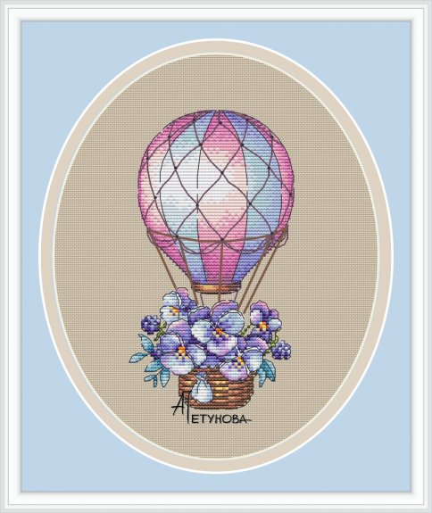 Воздушный шар, авторская схема для вышивки крестом