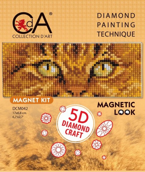 Магнит "Взгляд кота", алмазная мозаика
