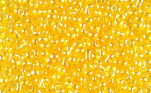 Бисер Preciosa Farfalle, размер 2/4, прозрачный, цвет 86010, желтый, 50гр