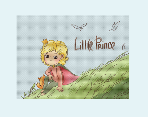 The little prince, схема для вышивки