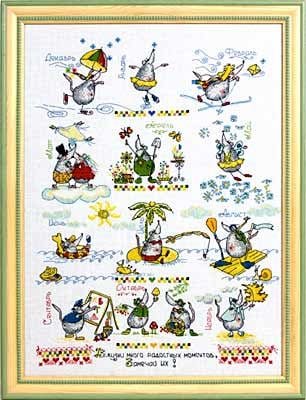 Календарь радости, набор для вышивания