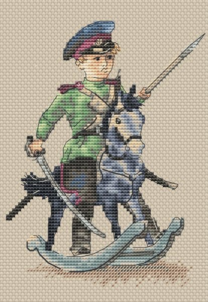Мальчик-кавалерист, схема для вышивки