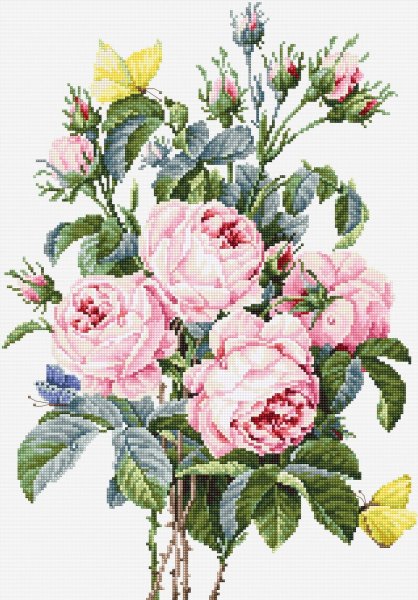 Букет розовых роз, набор для вышивания крестом