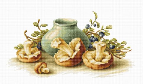 Натюрморт с грибами, набор для вышивания
