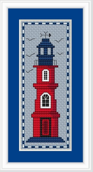 Закладка Красный маяк, схема для вышивания