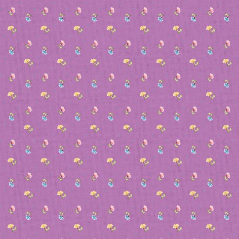 Ткань для пэчворка Peppy, принт фиолетовый с мелкими цветочками