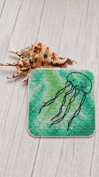 Медуза, авторская схема для вышивания крестиком