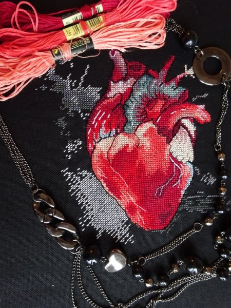 Сердце, авторская схема для вышивки