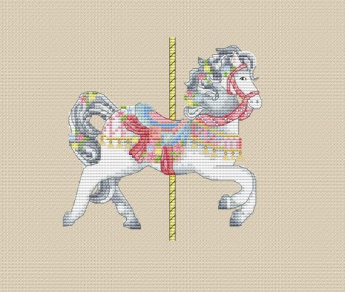 Весенняя лошадка, схема для вышивки крестом