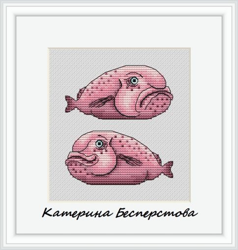 Рыба Капля, схема для вышивки