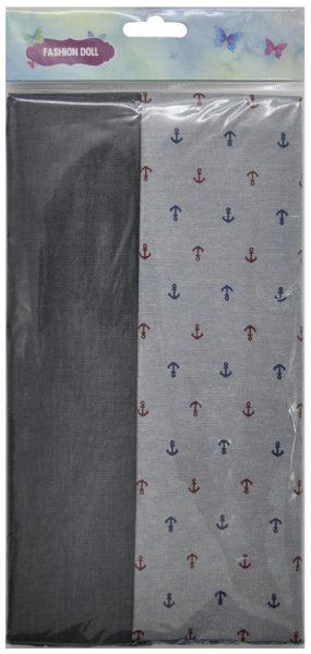 Ткань декоративная, набор Якорь, серый, сине-серый
