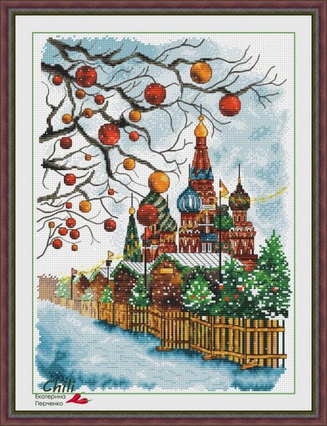 Новогодняя Москва, схема для вышивки