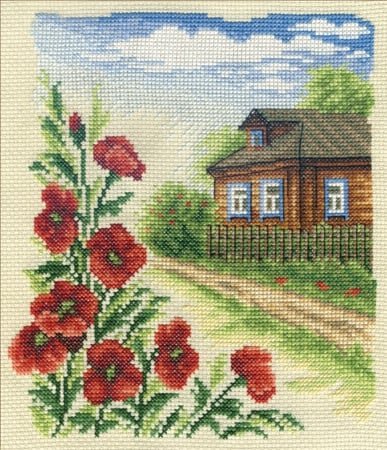 Цветы у дома, набор для вышивания