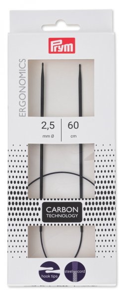 Спицы круговые, Ergonomic Carbon, 2,5мм/60