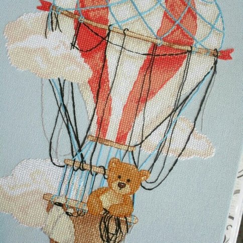 Мишка на шаре, схема для вышивки
