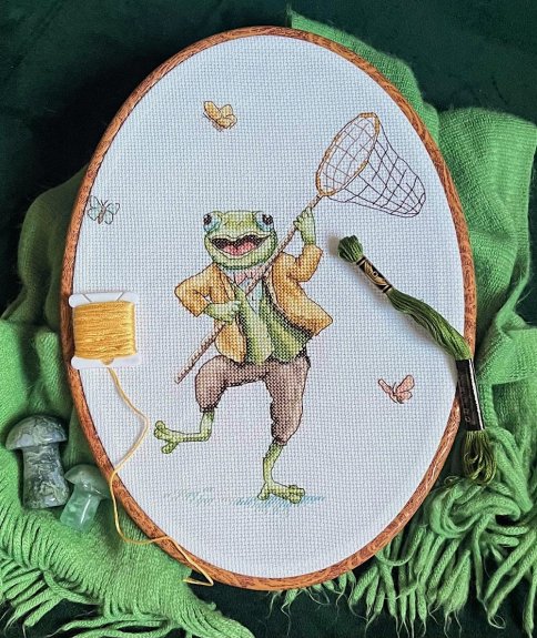 Мистер жаба, схема для вышивки