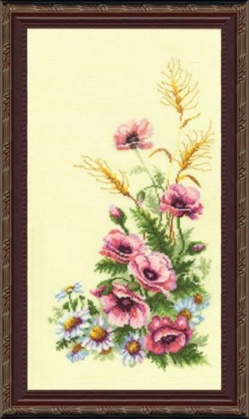 Триптих Полевые цветы 1, набор для вышивки