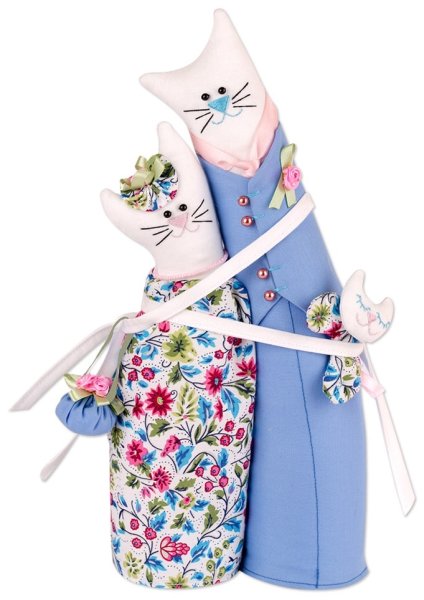 Набор для шитья игрушки "Коты-обнимашки ситцевые"