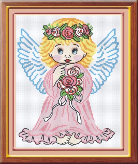 Ангел в розовом, набор для вышивания