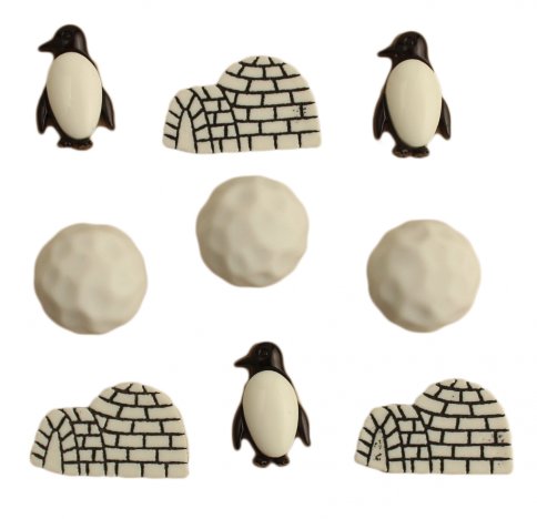 Набор пуговиц "Пингвины"