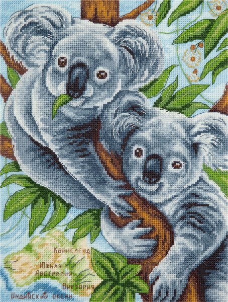 Пушистые коалы, набор для вышивания